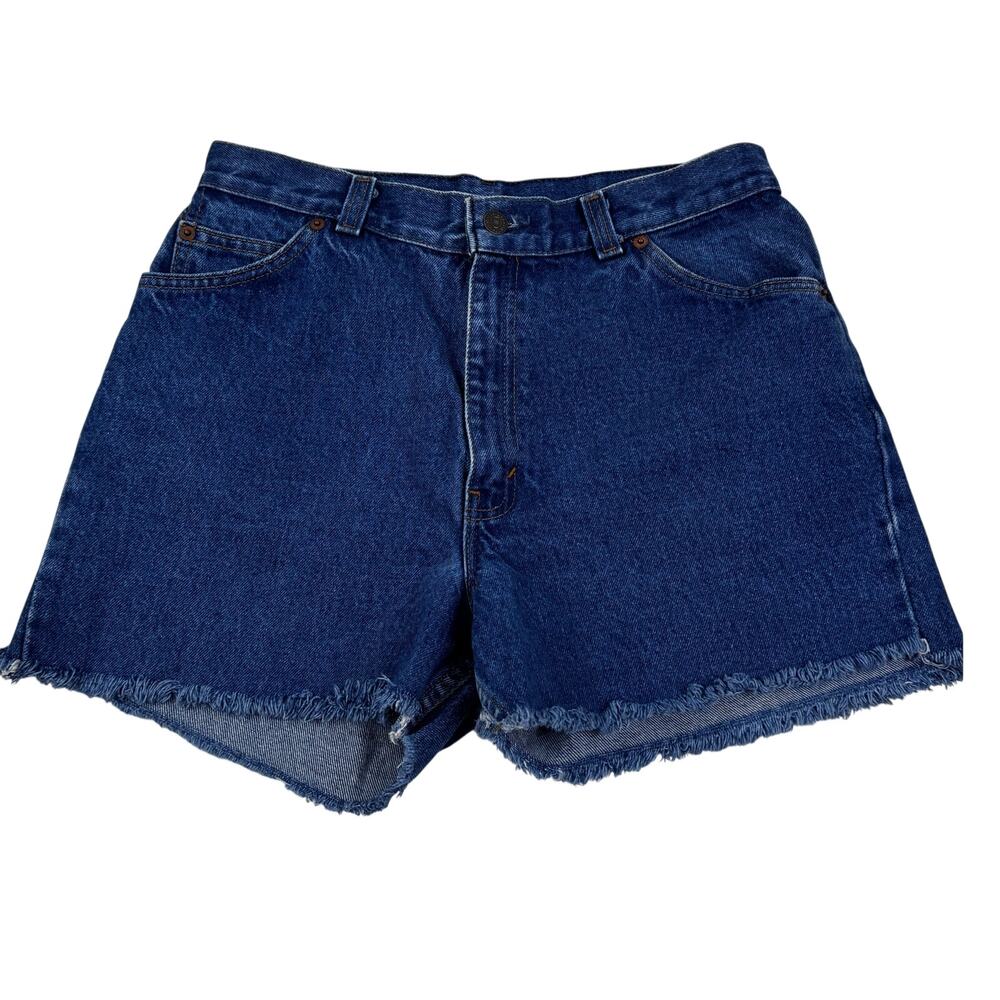 Levi's Vintage Festival Orange Tab Label Denim Cut Off Shorts Junior's Size 15
